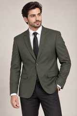 Green Woods Men Olive Green Formal Blazer