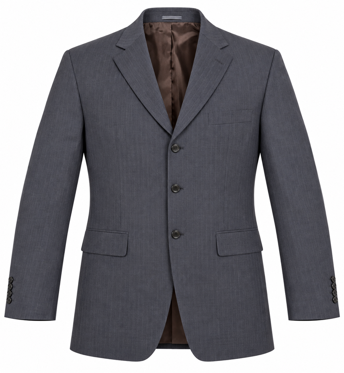 GREENWOODSELITE men’s charcoal grey pinstripe blazer in UK Size L. A smart formal suit jacket ideal for office, weddings, business and occasions.