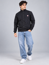 GUESS Men Black Full Zip Track Jacket