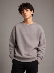  Gym King Men's Grey Embroidered Crew Neck Sweatshirt. Premium cotton blend, regular fit, soft fleece feel, and authentic Gym King branding. Perfect for casual wear and everyday comfort.
