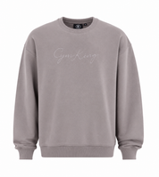  Gym King Men's Grey Embroidered Crew Neck Sweatshirt. Premium cotton blend, regular fit, soft fleece feel, and authentic Gym King branding. Perfect for casual wear and everyday comfort.