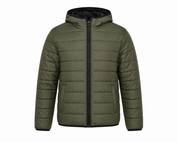  H&M Boys Olive Green Quilted Puffer Jacket in UK size 8-10 years. Stylish hooded padded jacket with full zip, long sleeves and practical pockets.