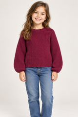 H&M Girl Burgundy Chunky Knit Jumper