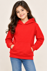 H&M Girl Red Pullover Hoodie with Kangaroo Pocket