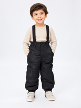 H&M Kids Black Padded Snow Pants with Adjustable Braces