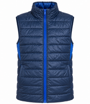  H&M Boys Navy Blue Puffer Gilet in UK Size 8–10 Years. Stylish padded sleeveless vest with blue zip, perfect for winter layering and casual wear.