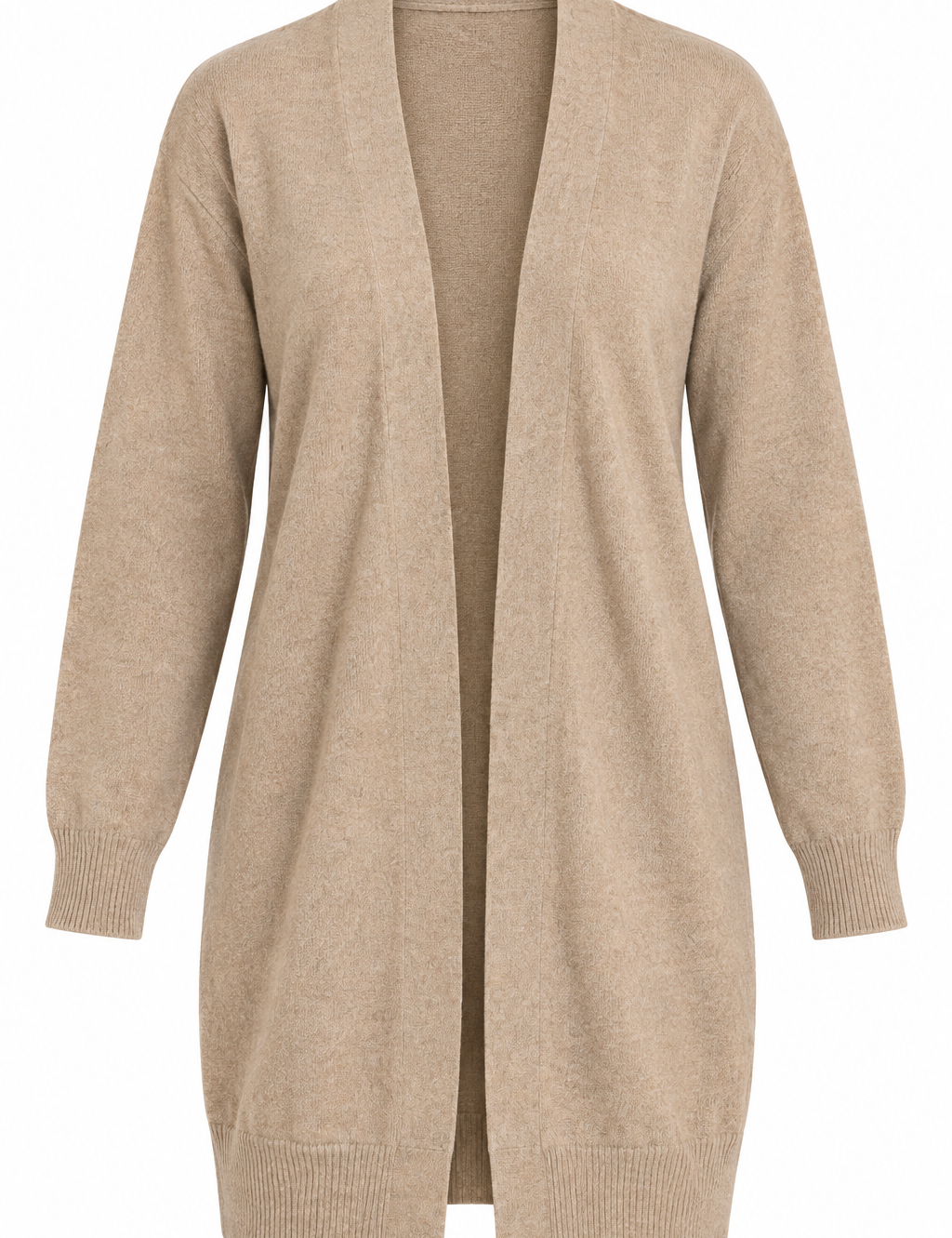  H&M Women’s Beige Longline Open Front Cardigan in UK Size M. Soft knit, relaxed fit and versatile neutral styling for everyday layering.