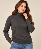H&M Women Charcoal Grey Roll Neck Jumper