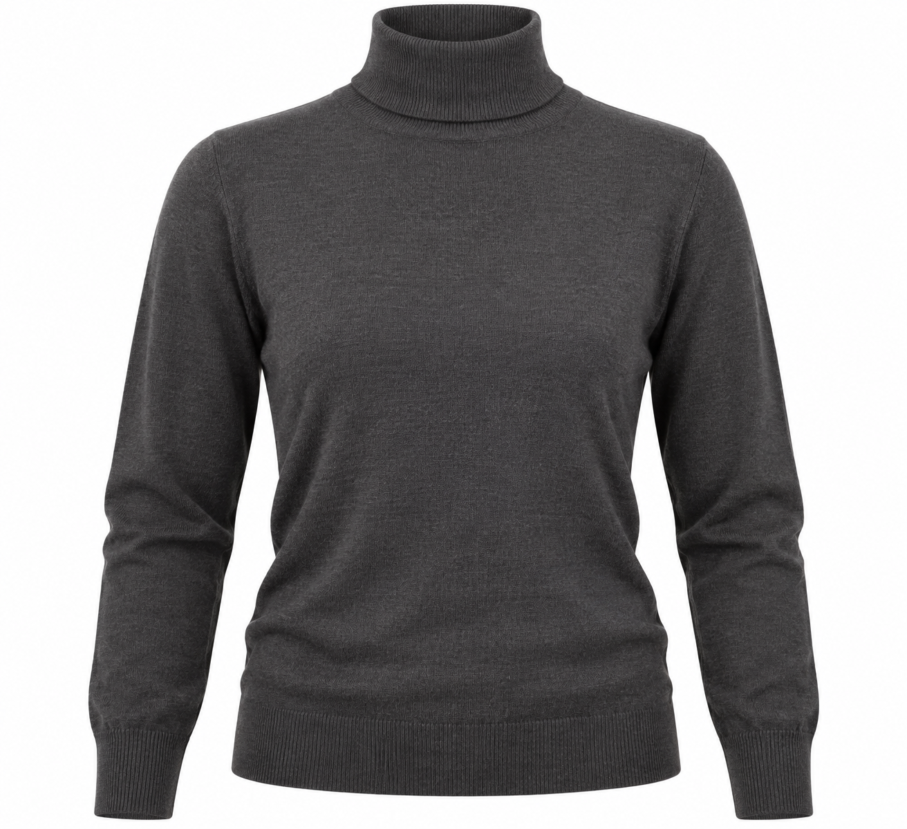  H&M women’s charcoal grey roll neck jumper in UK Size L. A versatile long-sleeve knit sweater ideal for casual, office and winter wear.