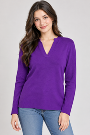  this H&M women’s purple V-neck knit sweater in UK size M. Stylish long-sleeve jumper with a comfortable fit, perfect for casual and everyday outfits.