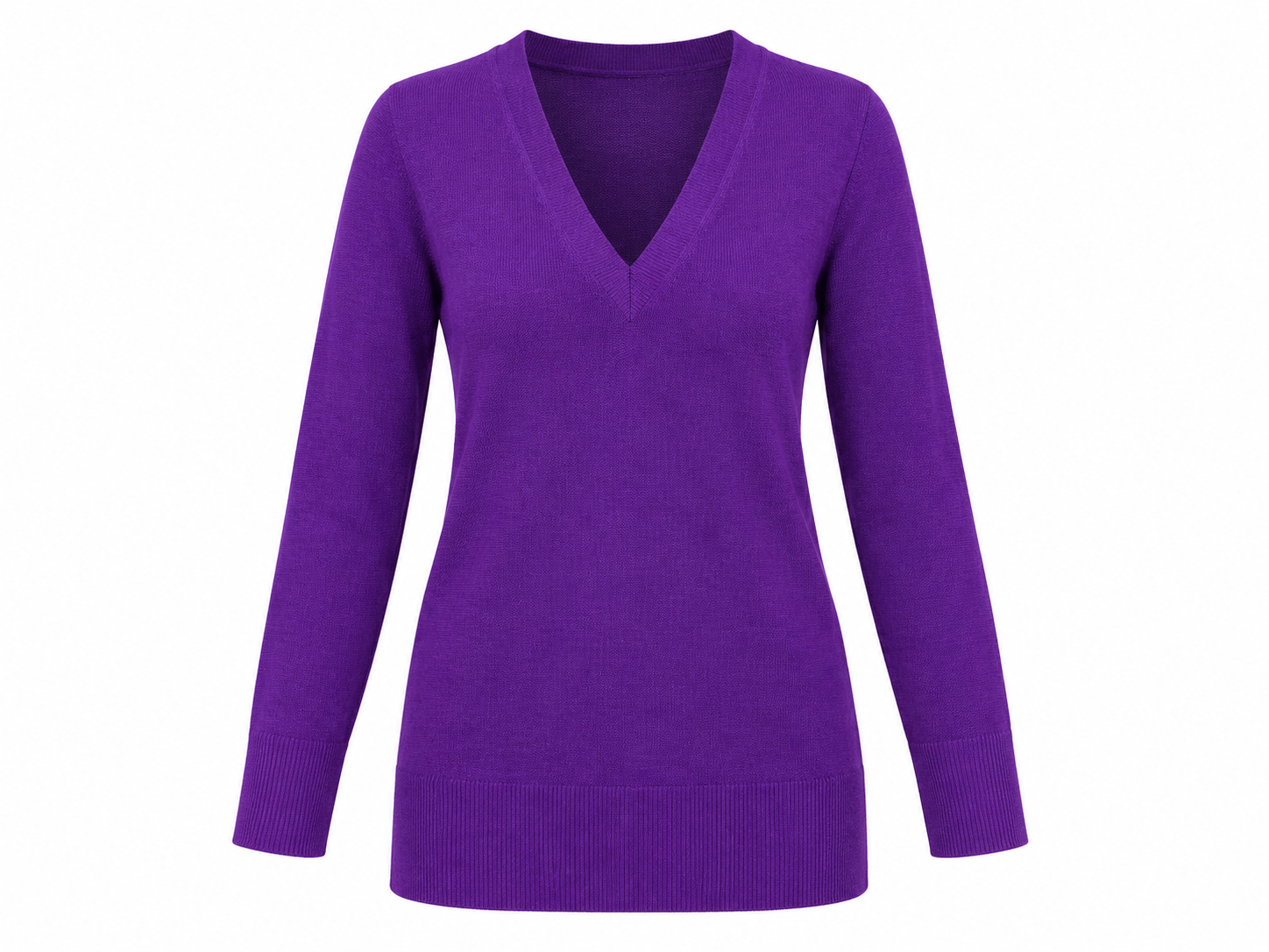  this H&M women’s purple V-neck knit sweater in UK size M. Stylish long-sleeve jumper with a comfortable fit, perfect for casual and everyday outfits.