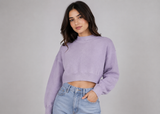 H&M Womens Lilac Cropped Knit Sweater