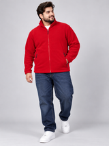 HIGH MOUNT Men Light Red Full Zip Fleece Jacket