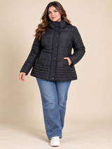 HOBBS Women Black Quilted Puffer Jacket