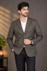 HUGO BOSS Men Taupe Grey Tailored Blazer Jacket