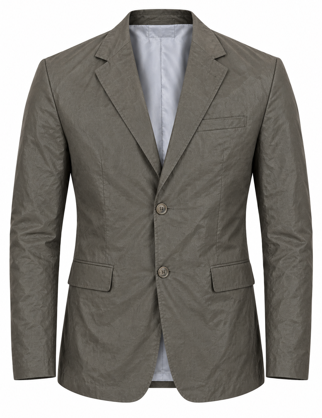 BOSS men's taupe grey tailored blazer in UK size XL. Classic button-front design with notched lapels and multiple pockets, ideal for formal and smart-casual wear.