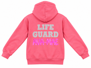  Hunters kids pink New York hoodie in UK size 9–11 years. Stylish 4-star customer-return hoodie with hood, kangaroo pocket and graphic design.