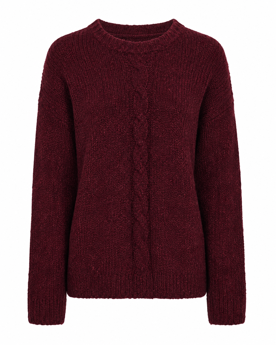 INSTYLE women’s burgundy cable knit sweater in UK S/M. Stylish long-sleeve jumper with textured knit detail, perfect for cosy autumn and winter outfits.
