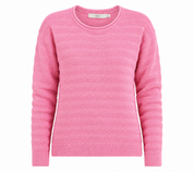 ISLE girls pink knitted jumper in UK Size S with a textured knit design, crew neck and long sleeves. A stylish and versatile choice for everyday wear.