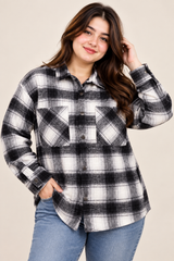 JACK&JONES Men Black & White Check Shacket