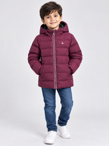 Jack Wills Boys’ Burgundy Padded Hooded Puffer Jacket