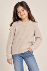 JACK WILLS Girls Cream Ribbed Knit Jumper