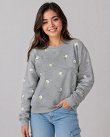 Jack Wills Girls Grey Floral Sweatshirt