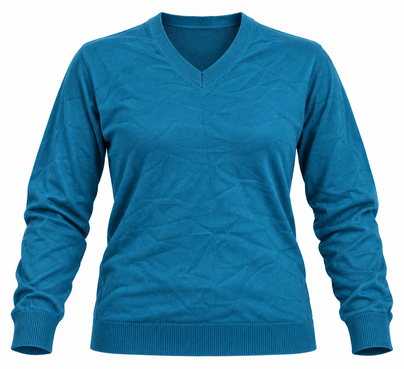  James Pringle Women's Teal Blue V-Neck Knit Sweater in UK Size XL. Stylish long-sleeve pullover, perfect for casual wear and winter layering.