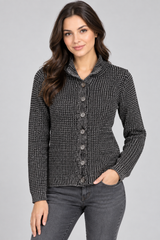 Joe Browns Black & Grey Textured Knit Cardigan