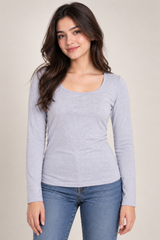 Johnstons Cashmere Women Light Grey Long Sleeve Top