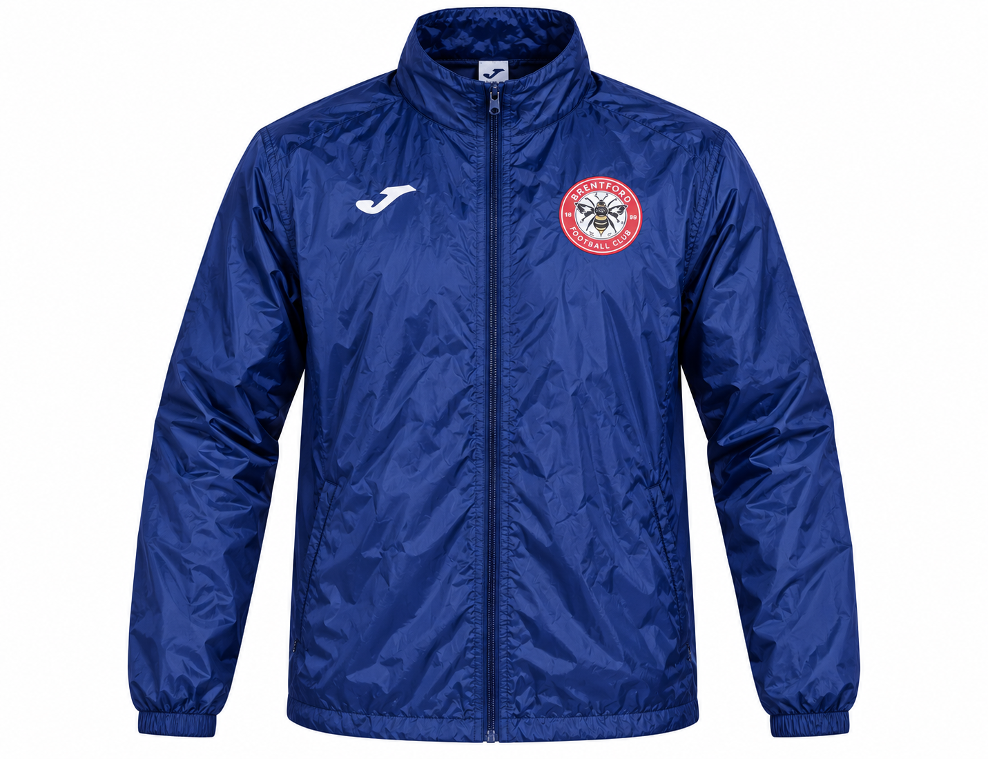 JOMA Boys Brentford Football Club navy blue windbreaker jacket in UK Size S. Lightweight zip-up football jacket with sporty club detailing.