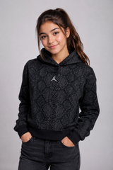 Jordan Girls Black Snake Print Hoodie
