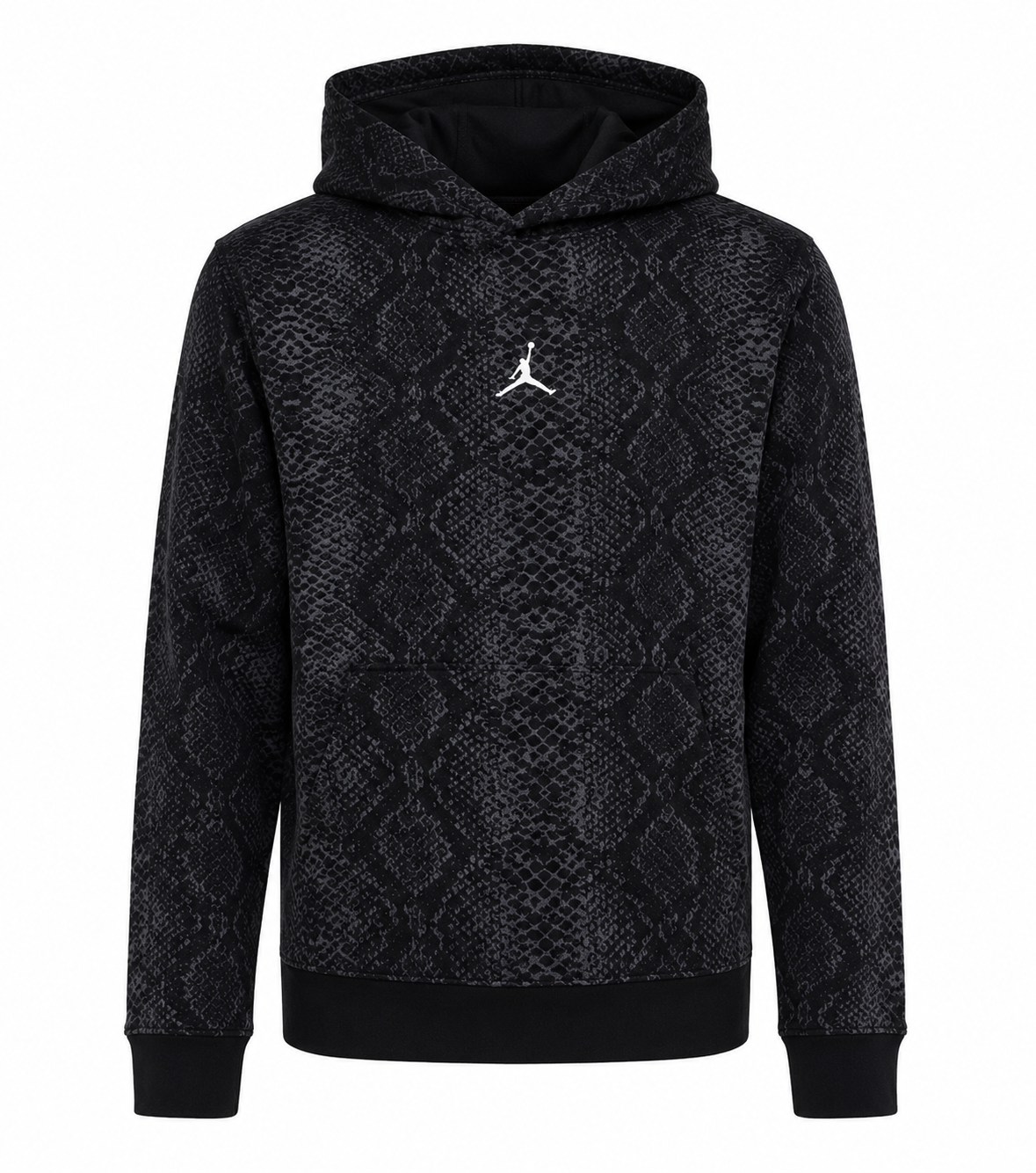   stylish Jordan girls’ black snake print hoodie, UK size 13–15 years. Comfortable hooded design with long sleeves, ribbed trims and iconic Jordan branding.