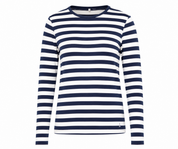  Joules women’s navy and white striped long sleeve top, UK size 18. Classic, versatile design perfect for casual everyday outfits.