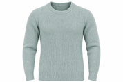  Kin boys’ ribbed knit jumper in sage green, UK size M. Featuring a classic crew neck, long sleeves and versatile design for everyday wear.