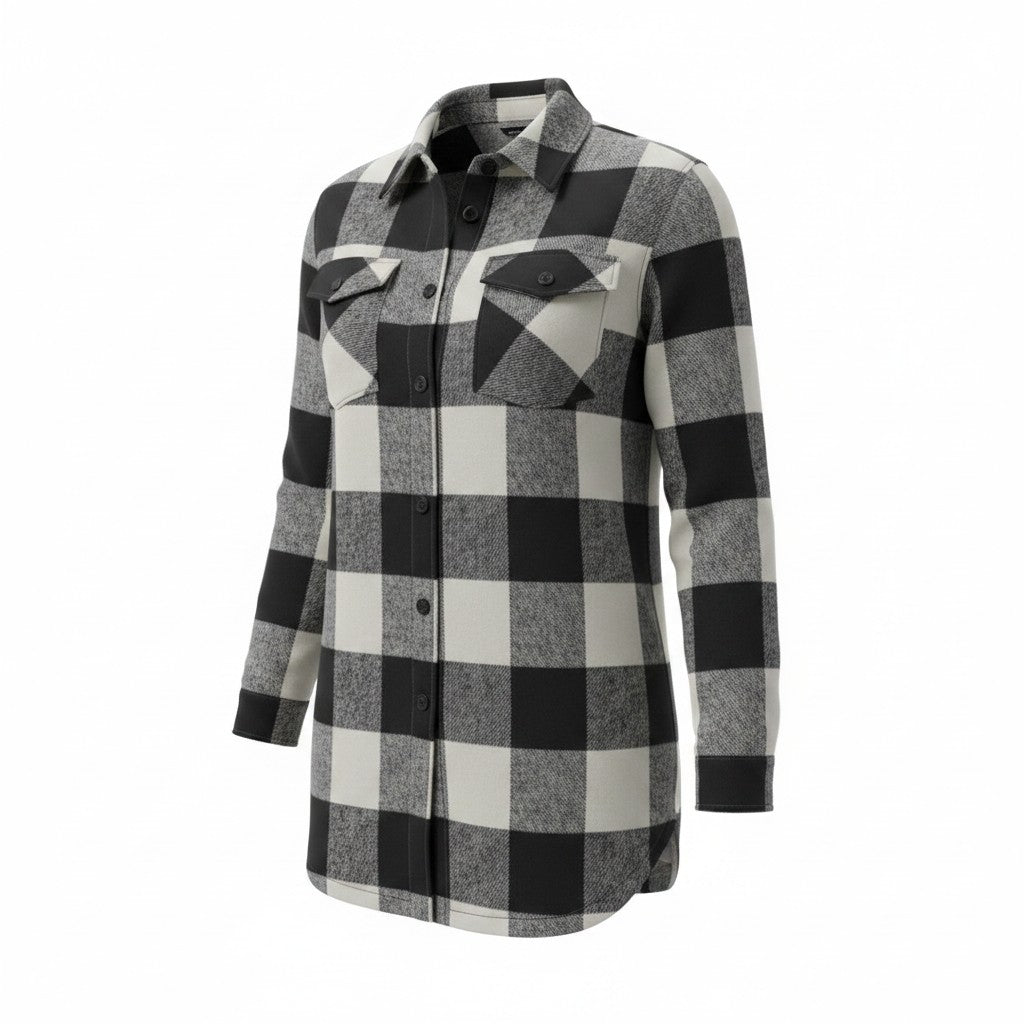 New Look Women's Black & White Check Shacket
