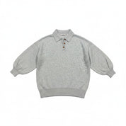 George Unisex Light Grey Knitted Polo Collar Pullover