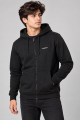 LAGEAR Men Black Full-Zip Hoodie