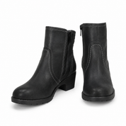  Lilley girls Grey ankle boots in UK Size 5, featuring a side zip, chunky block heel, rounded toe and stylish contrast stitching. 4-star rated.