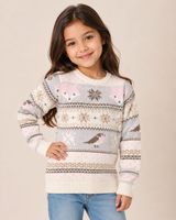 Lily & Dan Girls Fair Isle Knitted Jumper