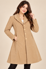 LINEA Women Beige Long Tailored Coat
