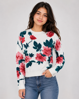 Love & Roses Girls Floral Knit Jumper