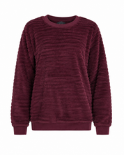  Love to Lounge burgundy textured jumper in UK size M. Soft, cosy long-sleeve design with ribbed cuffs and hem, perfect for casual everyday wear.
