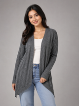 Lovell Women's Grey Knit Open Front Cardigan