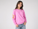 Luella Girls Pink Star Sleeve Sweatshirt