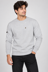 LUKE Men Light Grey Crew Neck Sweatshirt