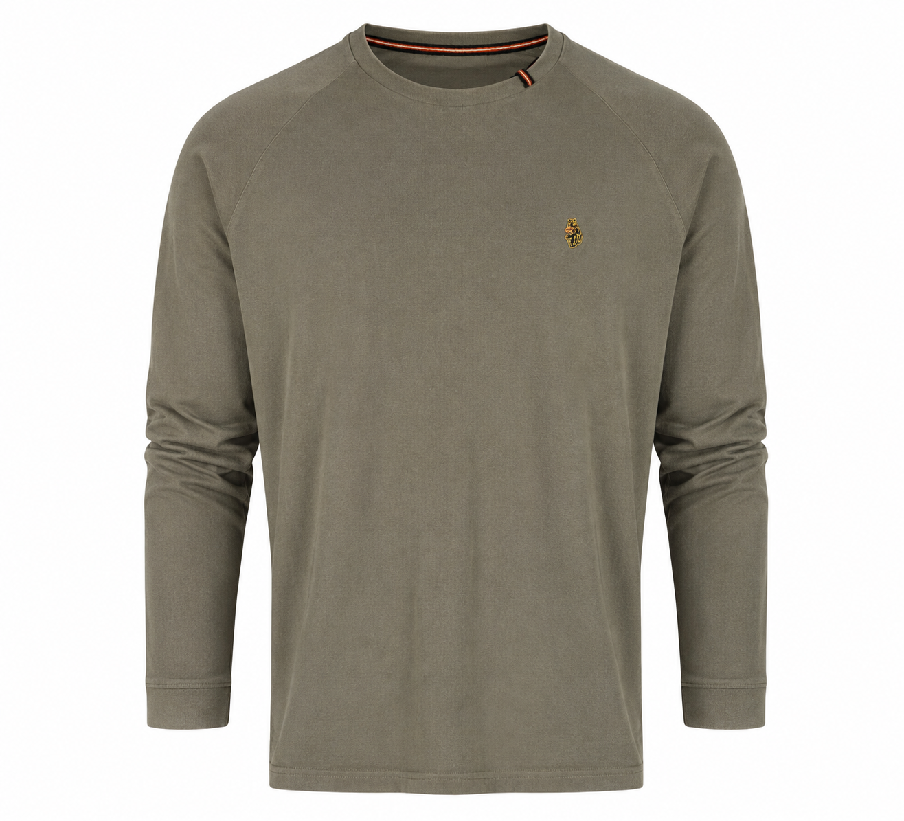 LUKE SPORT olive green sweatshirt in UK Size L, featuring a classic crew neck, long sleeves, subtle embroidered branding, and a versatile casual design. A great choice for everyday outfits, layering, and relaxed streetwear styling.
