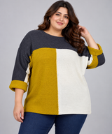 LV CLOTHING Women Colour Block Chunky Knit Jumper