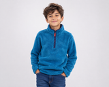 M&Co Kids Blue Fleece Quarter-Zip Pullover