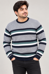 M&Co Men’s Striped Crew Neck Jumper